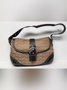 Vintage Coach Sogo Signature Flap Shoulder Bag